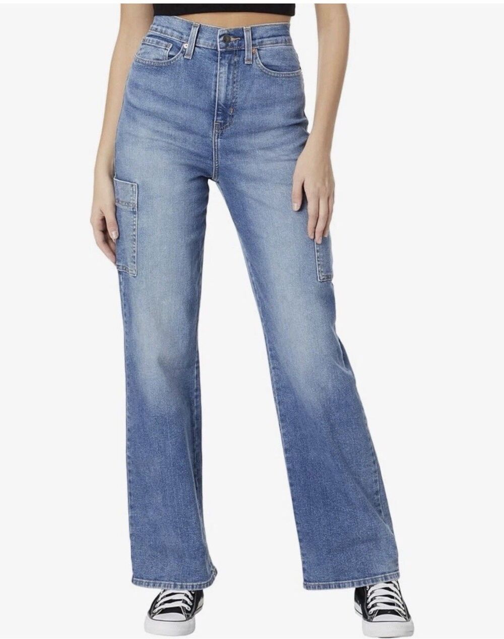 Levi Strauss Signature Women's 8 Heritage High Rise Loose Straight Jeans Cargo